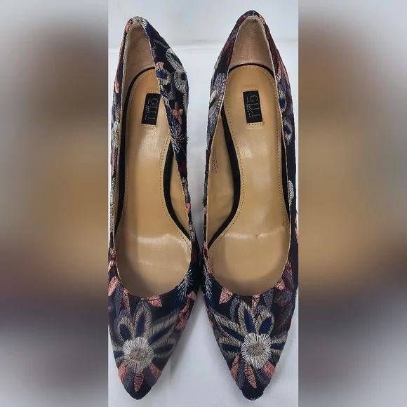G.I.L.I. Alecia Women's High Heels Size 9.5 Multicolor Embroidered Pointed Toe - Picture 10 of 15